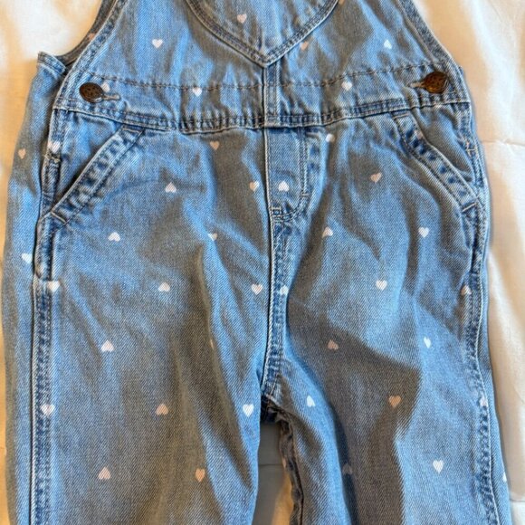 Oshkosh Denim Heart Overalls Valentines 24 months - Picture 5 of 9